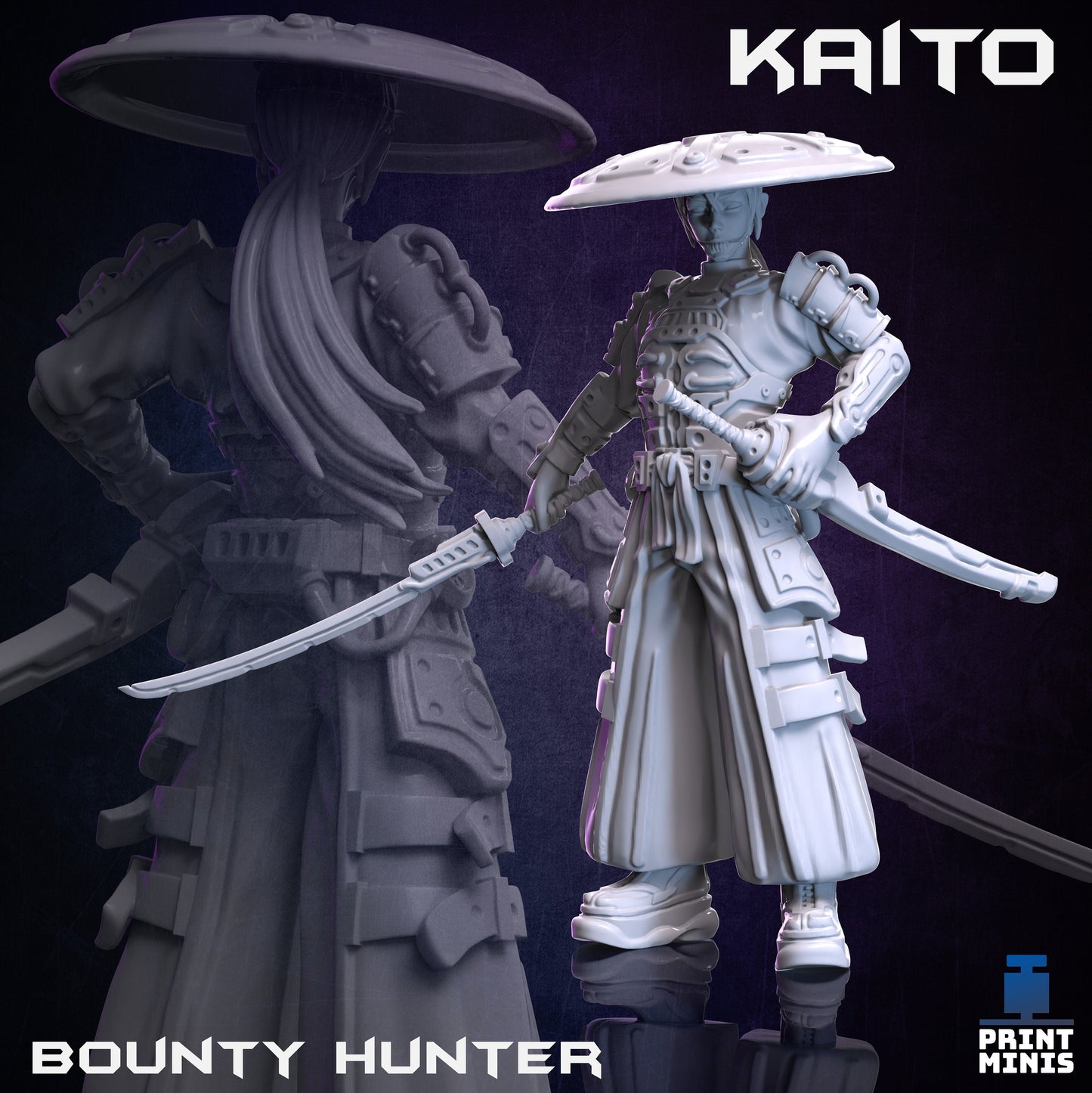 Haru and Kaito - Samurai Twins (2 Variants Available) - Print Minis