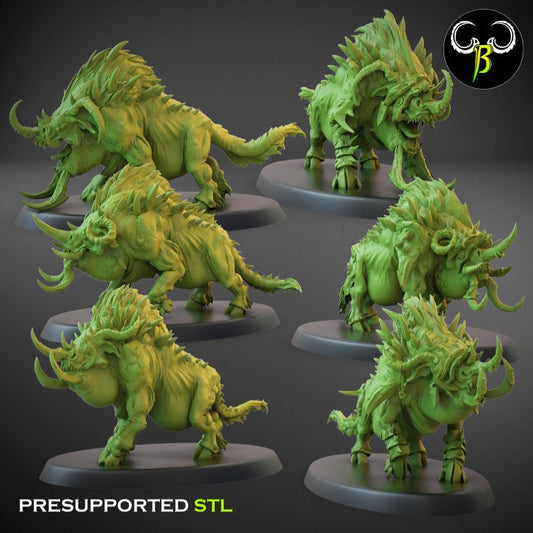 Savage Warboars Squad 1 (6 Variants Available) - Clay Beast Creations