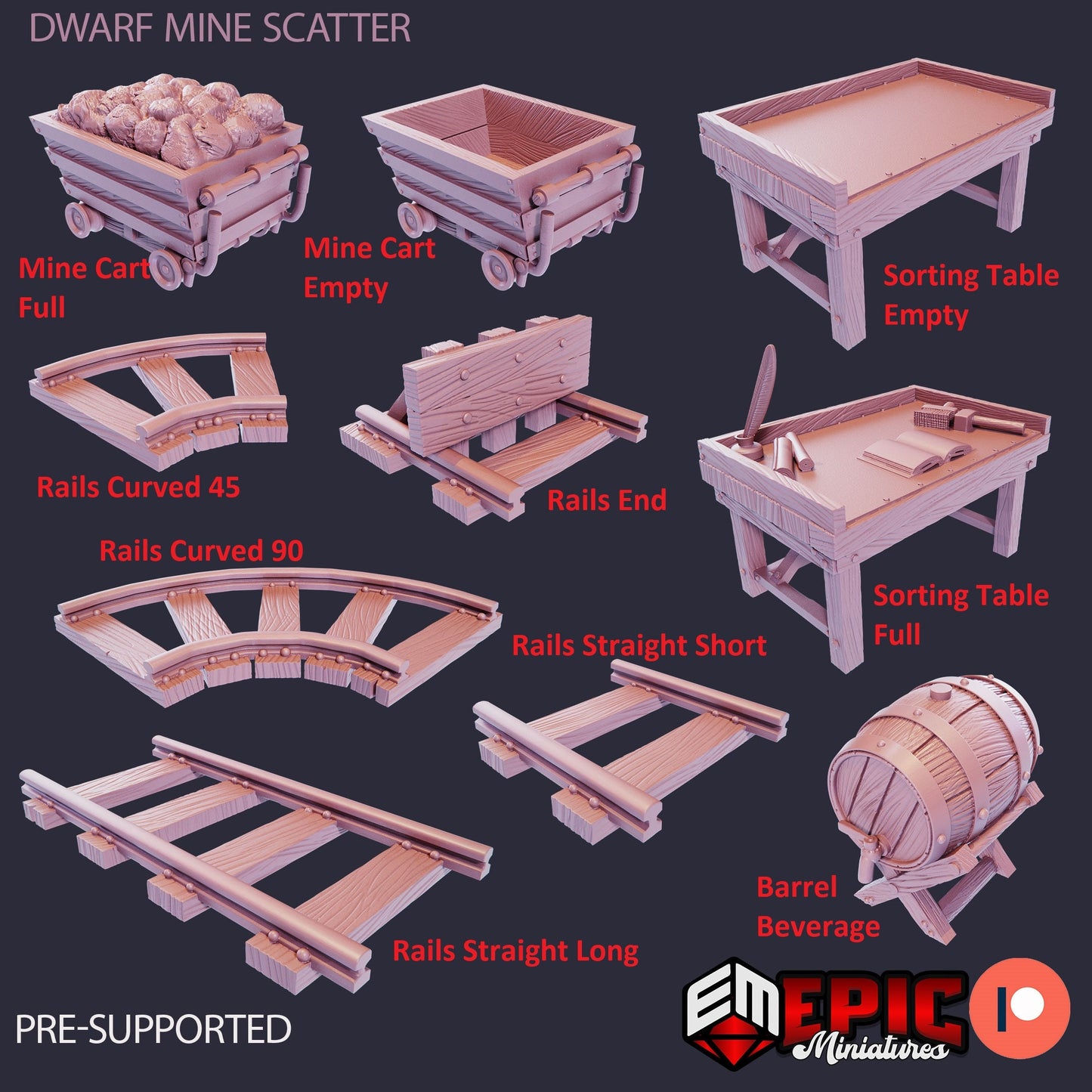 Dwarven Mine Scatter Set 4 - Epic Miniatures
