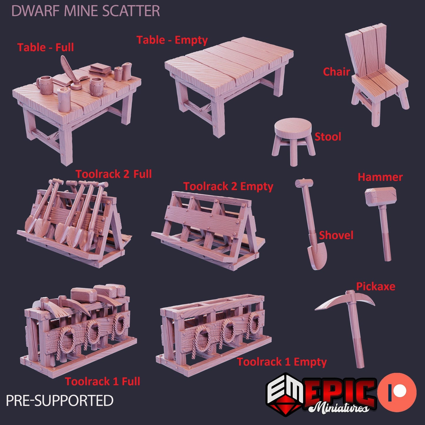 Dwarven Mine Scatter Set 2 - Epic Miniatures