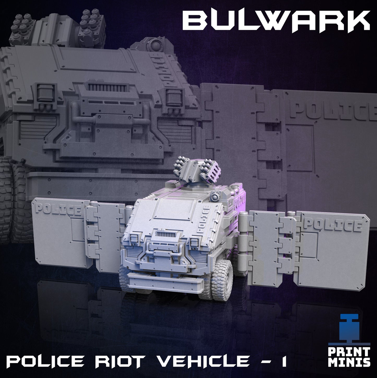 Bulwark Police Vehicle (4 Variants Available) - Print Minis