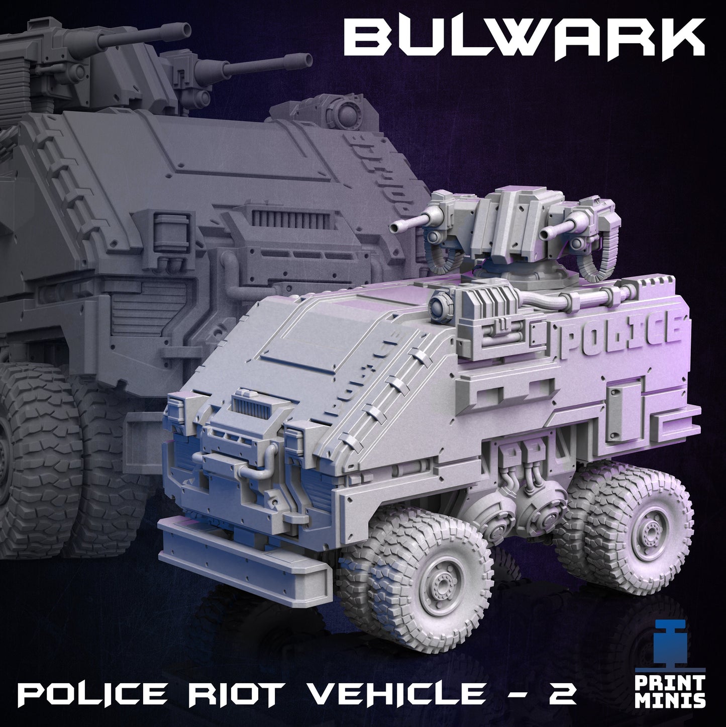 Bulwark Police Vehicle (4 Variants Available) - Print Minis