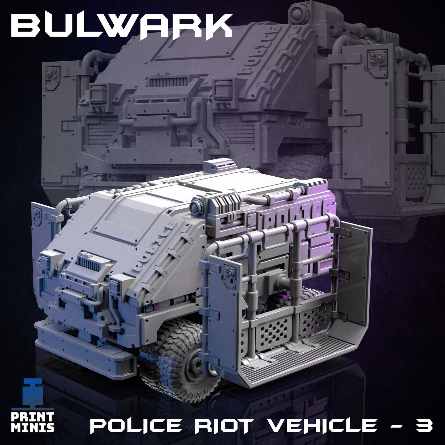 Bulwark Police Vehicle (4 Variants Available) - Print Minis