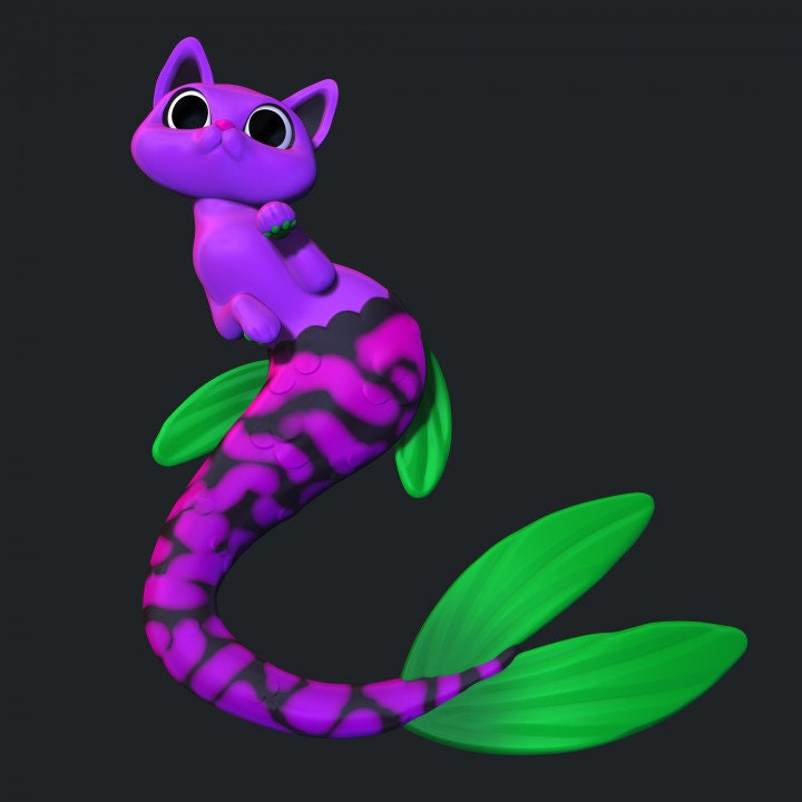 Mer-Cats - Purrmaids  Set 1 (3 Variants Available) - Kawna Minis