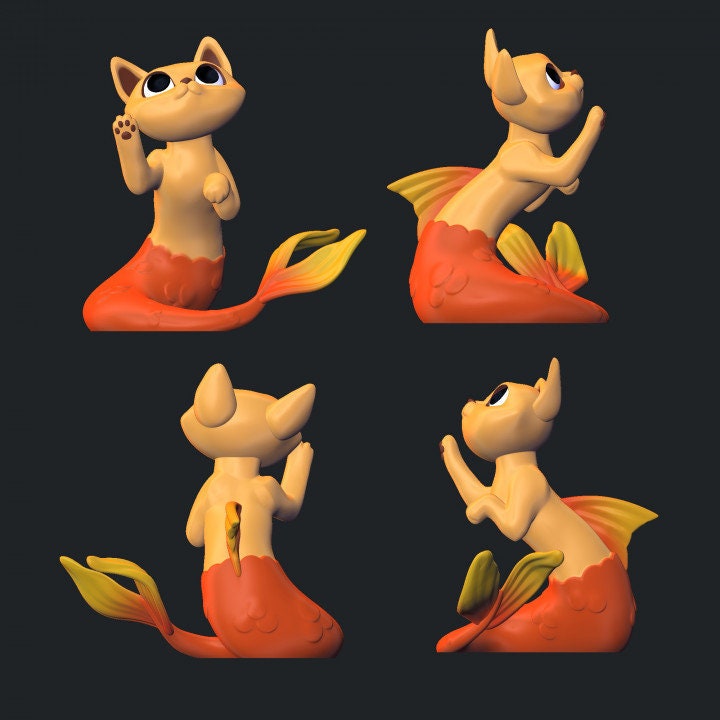 Mer-Cats - Purrmaids  Set 1 (3 Variants Available) - Kawna Minis