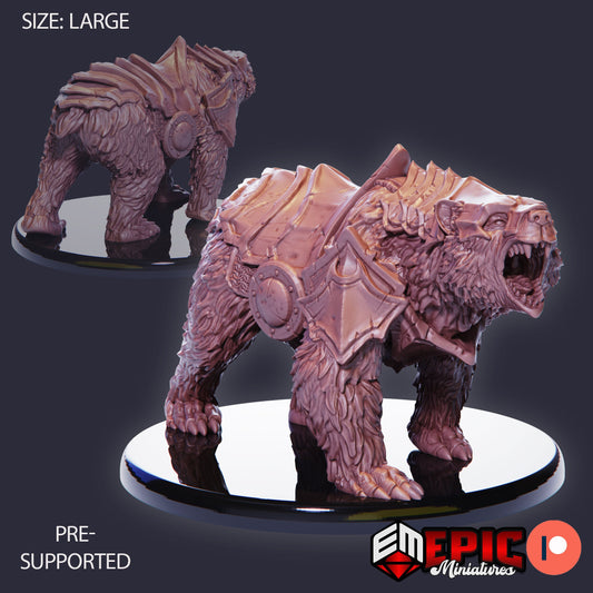 Armoured Grizzly Bear (2 Variants Available) - Epic Miniatures