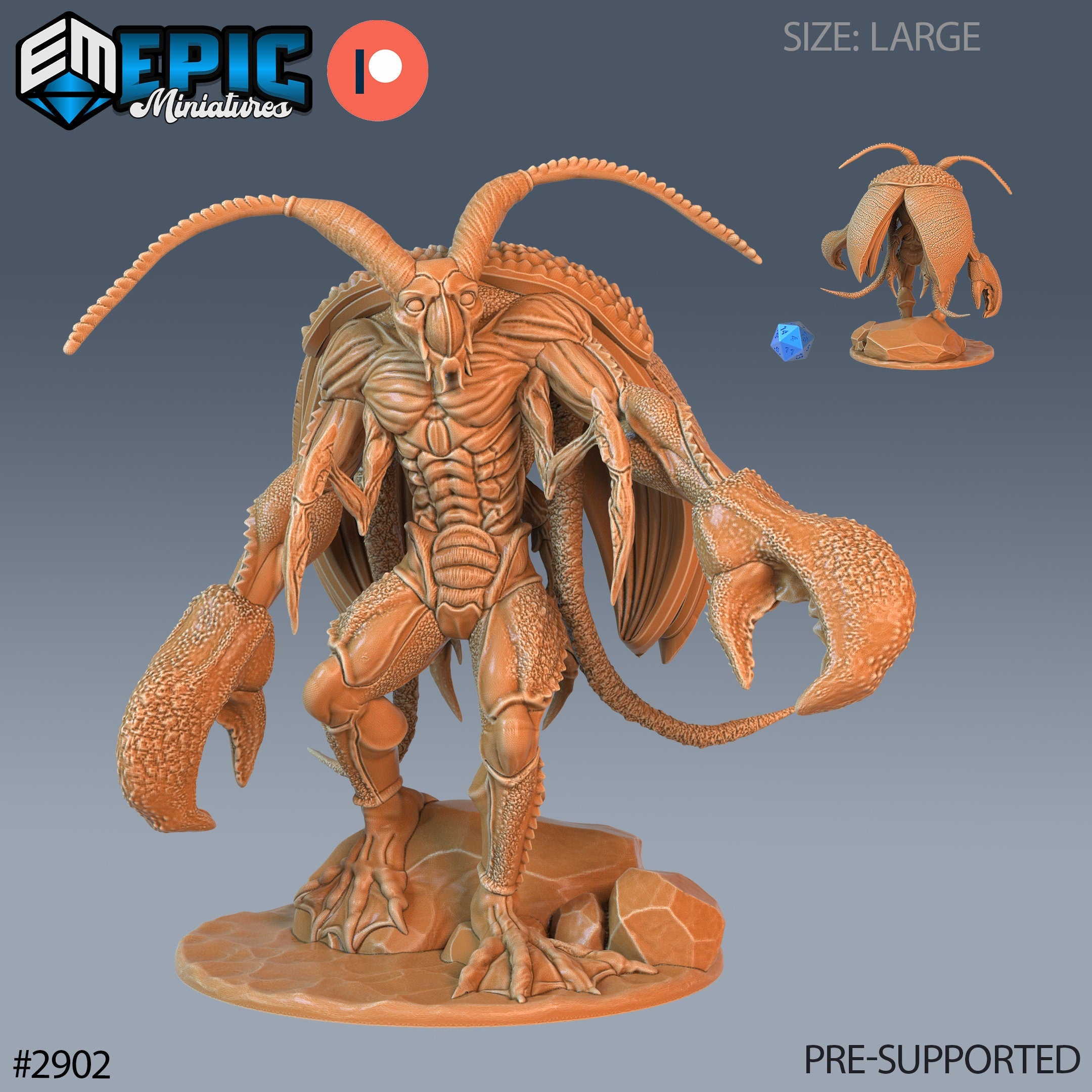 Lobster Cockroach (3 Variants Available) - Epic Miniatures – Couatl's Hoard