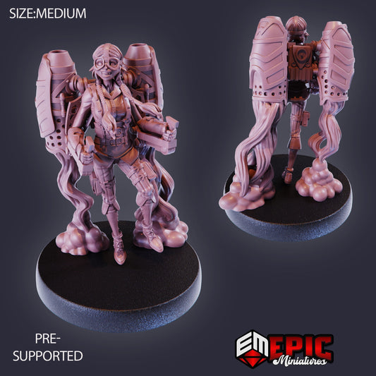 Jetpack Girl Susi (3 Variants Available) - Epic Miniatures