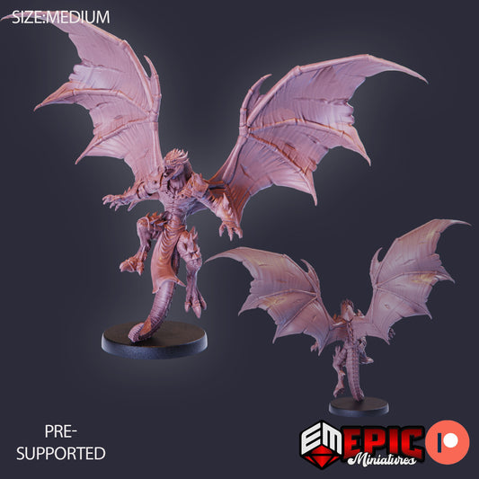 Flying Dragonborn (4 Variants) - Epic Miniatures