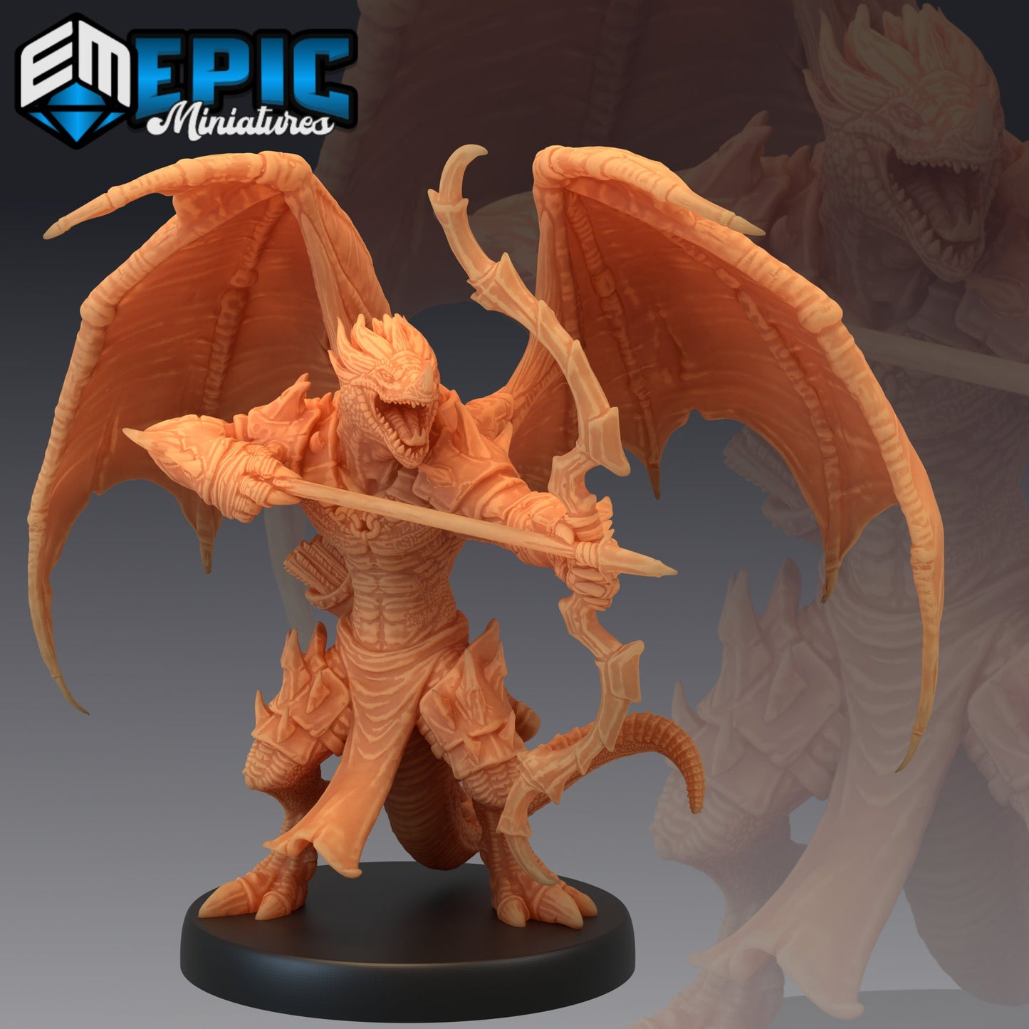 Flying Dragonborn (4 Variants) - Epic Miniatures