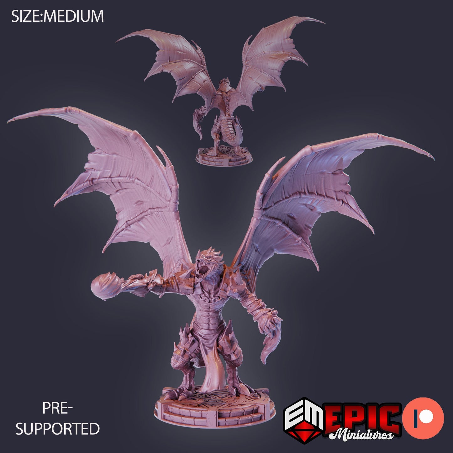Flying Dragonborn (4 Variants) - Epic Miniatures