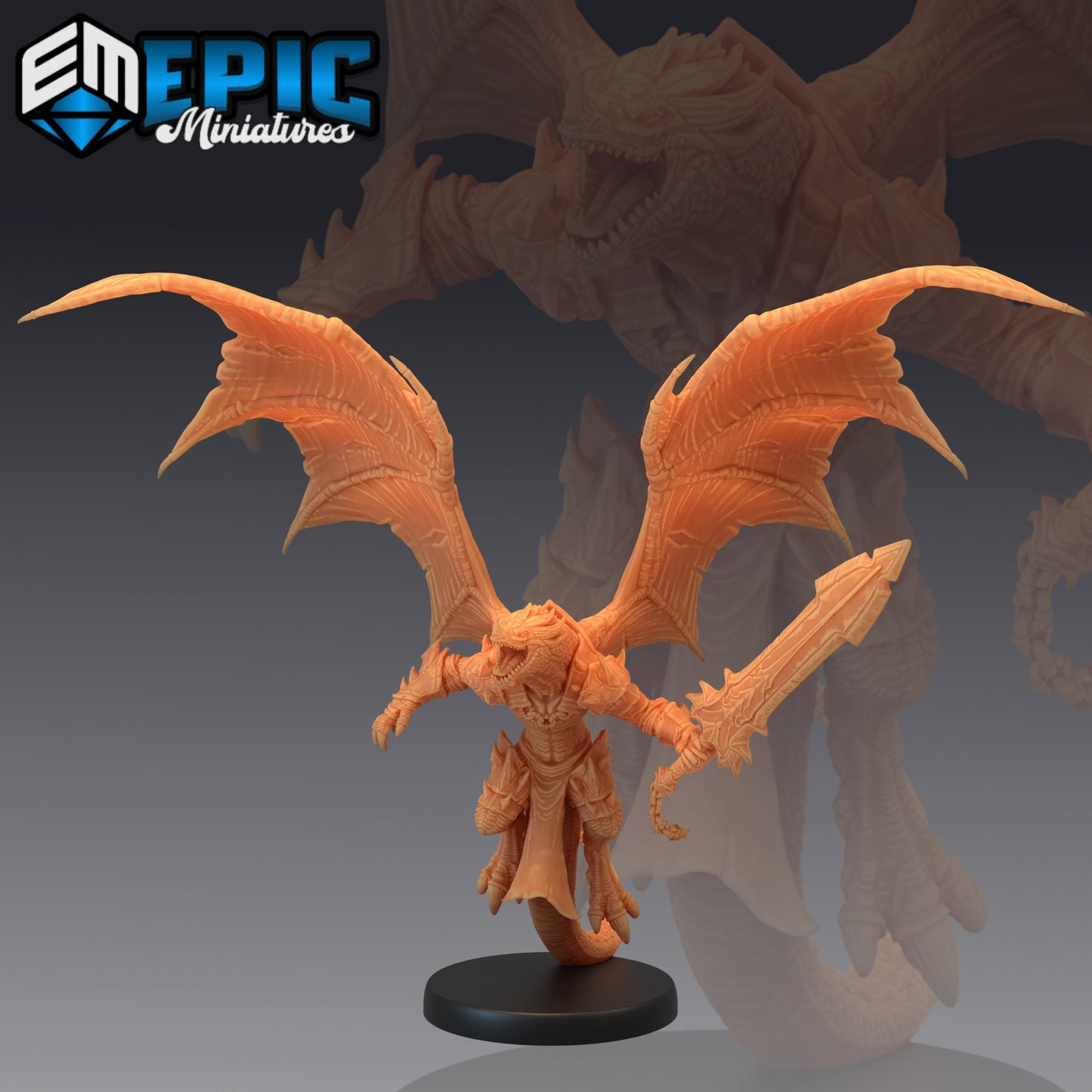 Flying Dragonborn (4 Variants) - Epic Miniatures