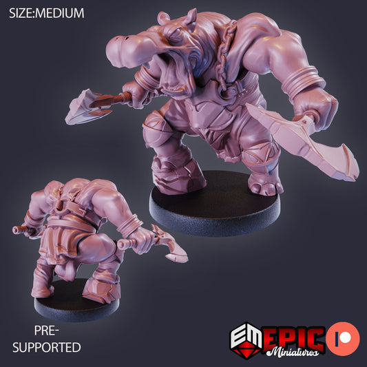 Hippo Warrior (4 Variants) - Epic Miniatures