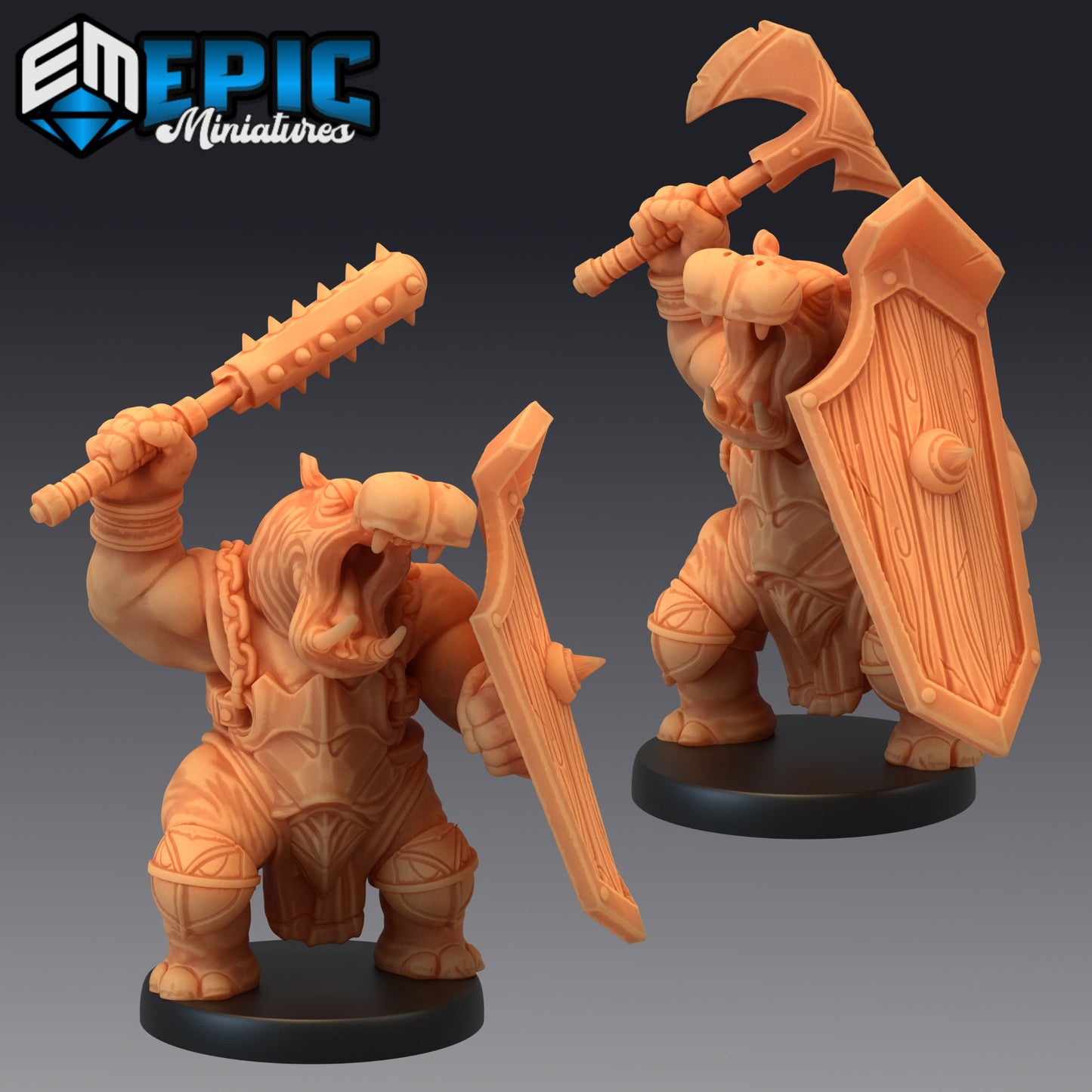 Hippo Warrior (4 Variants) - Epic Miniatures