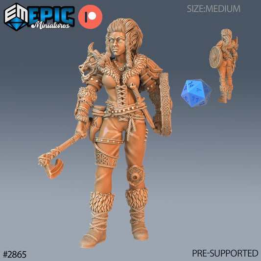 Viking Shieldmaiden Lathgertha (3 Variants Available) - Epic Miniatures