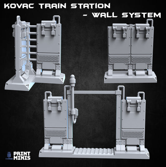 Kovac Train Station Walls - Scenery Kit - Print Minis