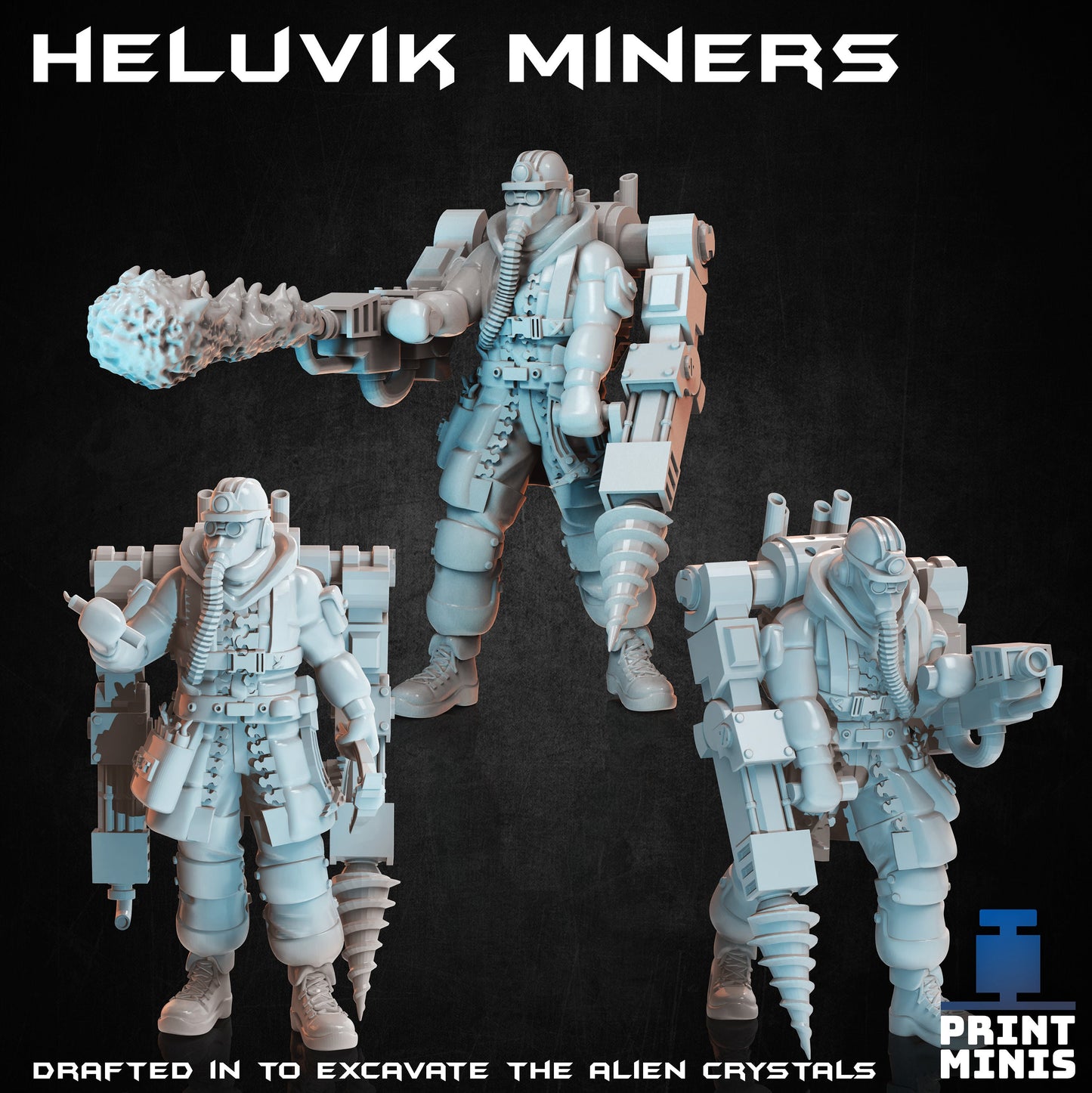 Heluvik Miner (3 Variants Available) - Print Minis