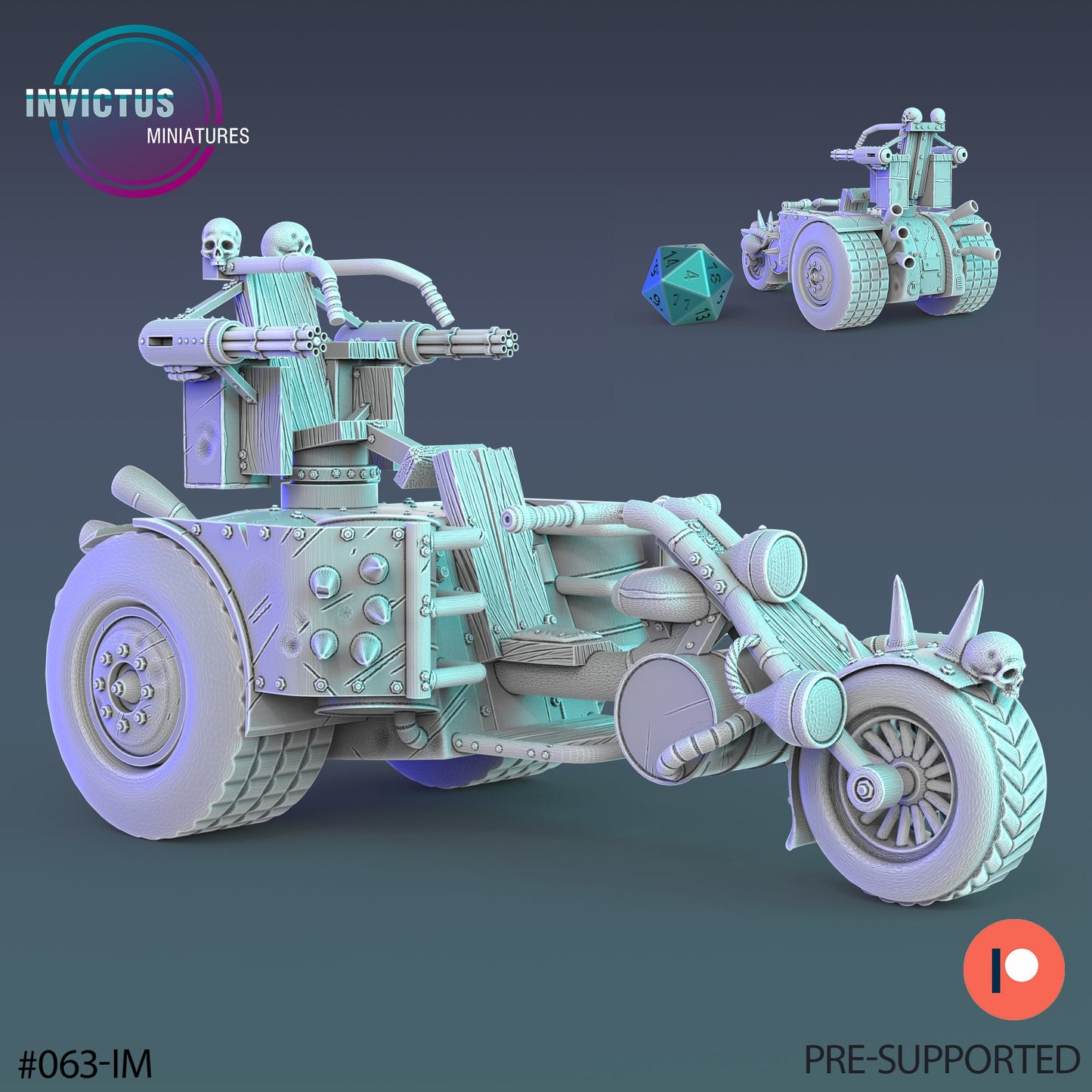 Wastelands Motorcycle (2 Variants Available) - Invictus Miniatures