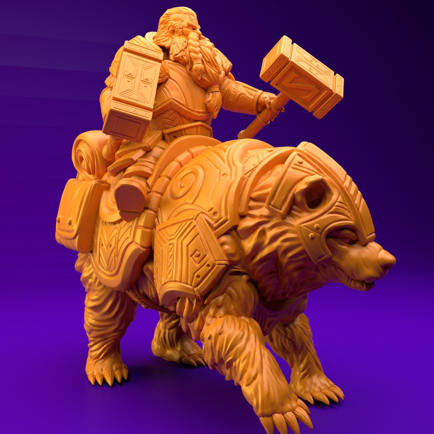 Dwarf with Bear Mount (4 Variants Available) - Brayan Nafarrate