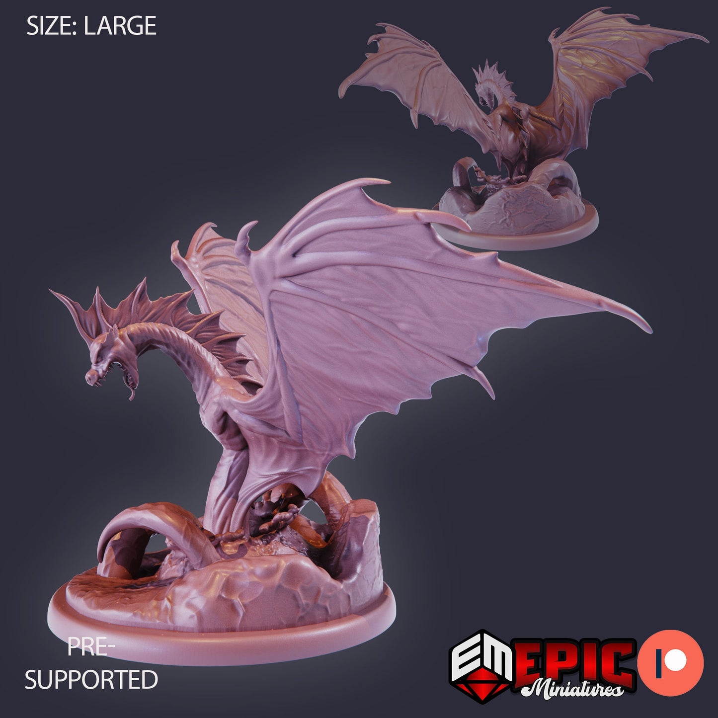 Winged Sea Serpent (3 Variants) - Epic Miniatures