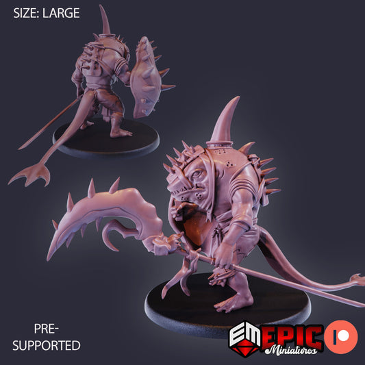 Sharkfolk Warrior (4 Variants) - Epic Miniatures