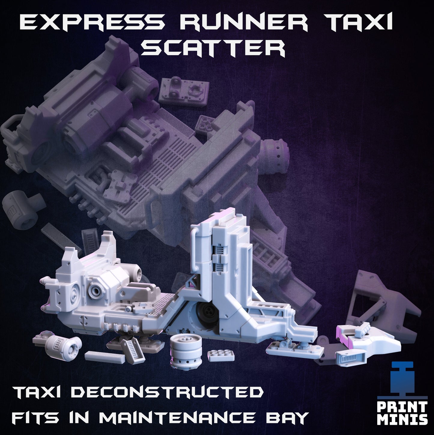 Express Runner Taxi Scatter - Scenery Kit - Print Minis