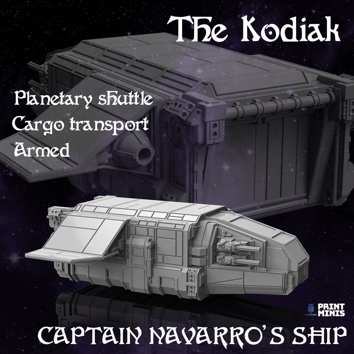 The Kodiak Shuttle (Modular Spaceship Kit) - Print Minis