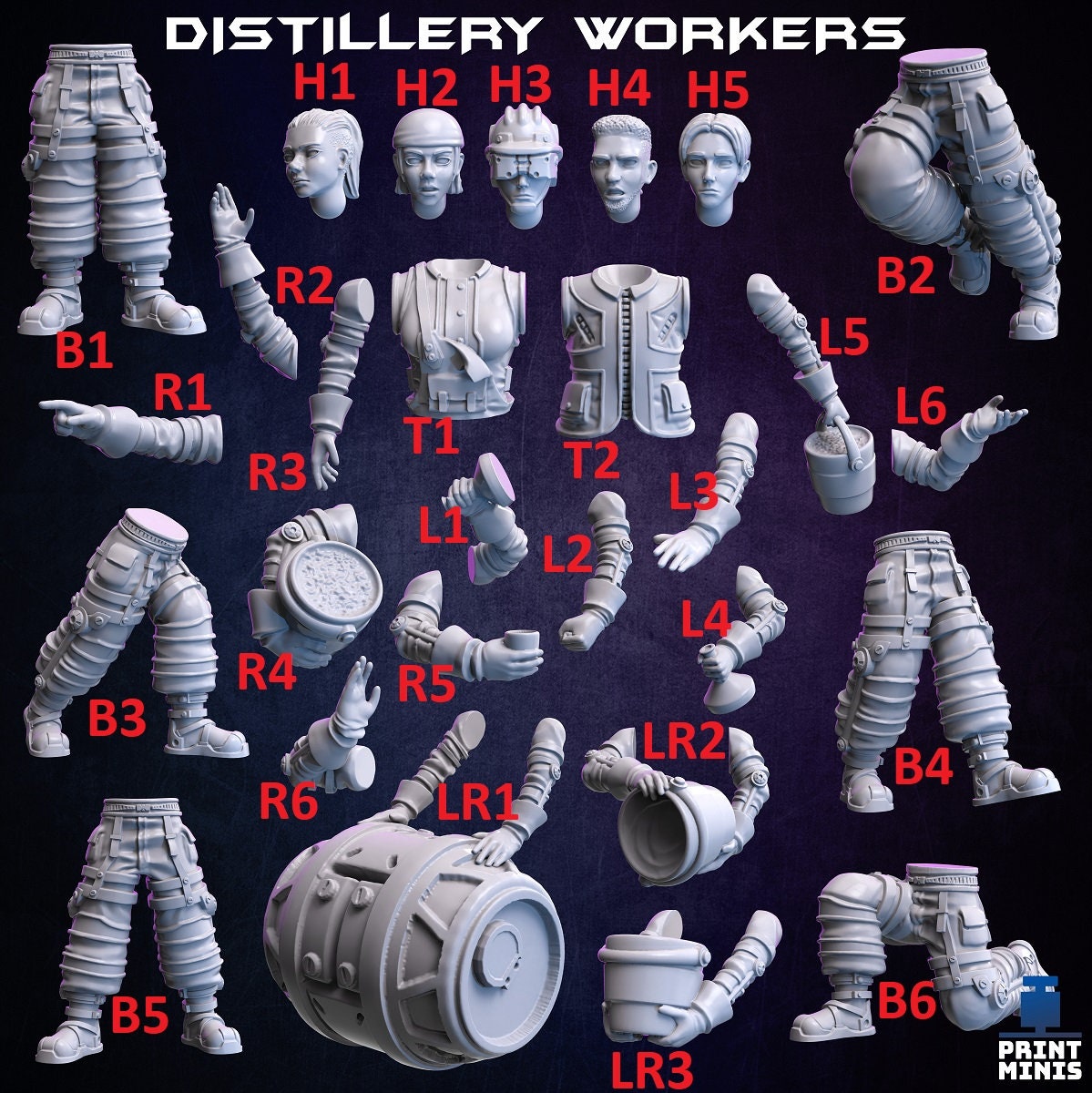 Distillery Workers - Modular Kit - Print Minis