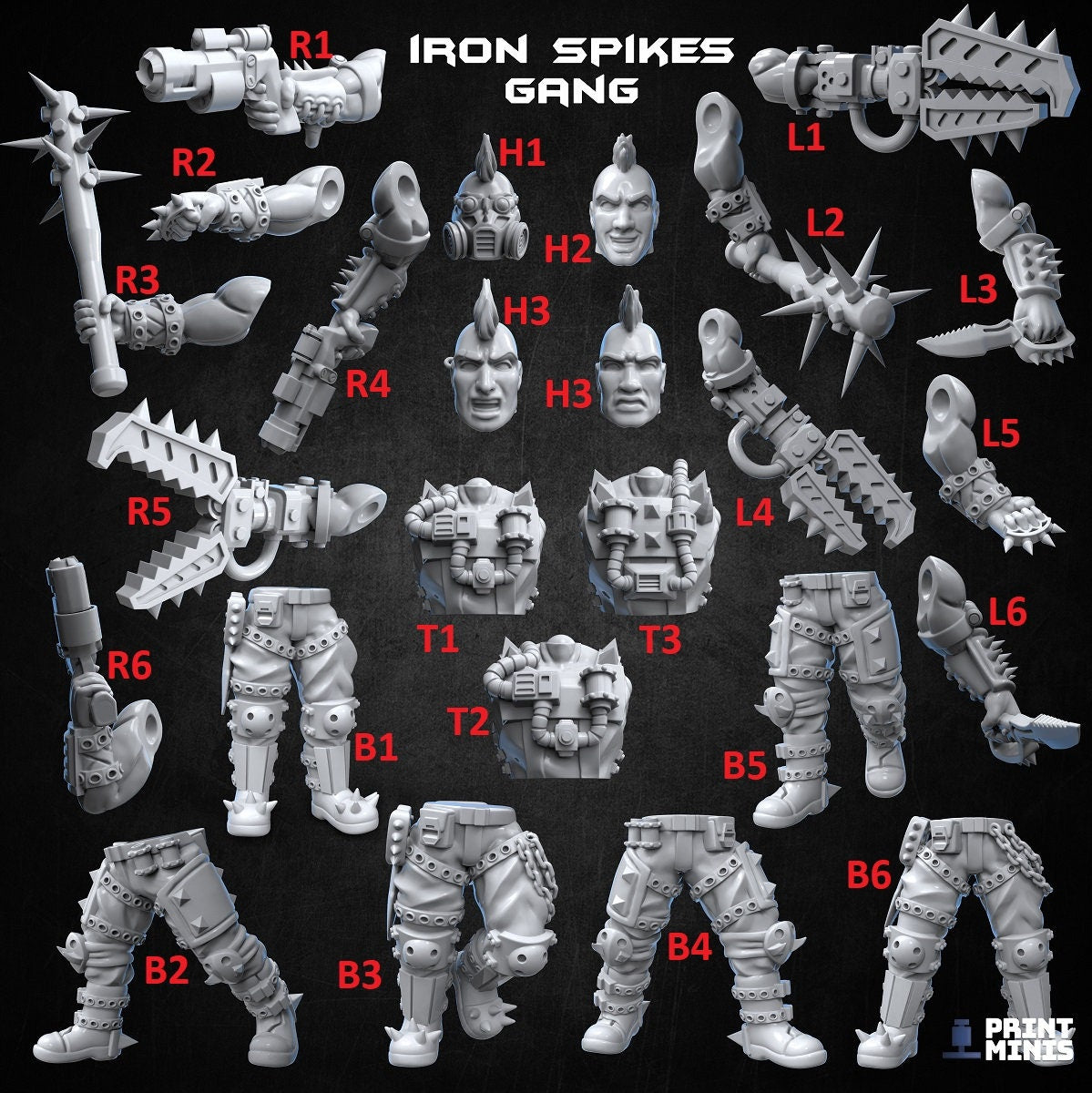 Iron Spikes Gang - Modular Kit - Print Minis