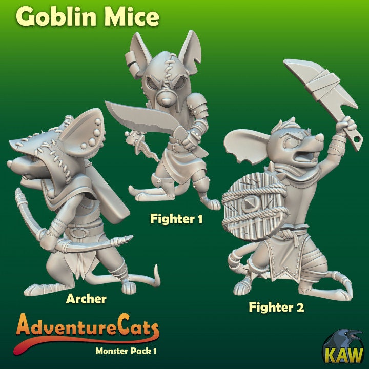 Goblinoid Mice (6 Variants Available) - Kawna Minis