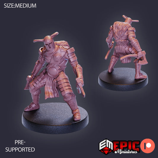 Helmed Barbarian (3 Variants) - Epic Miniatures