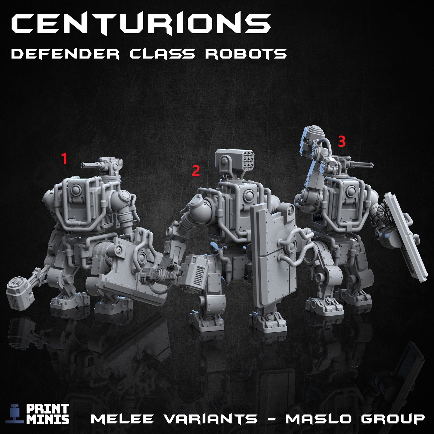 The Centurions - Defender Class Robots (3 Variants Available) - Print Minis