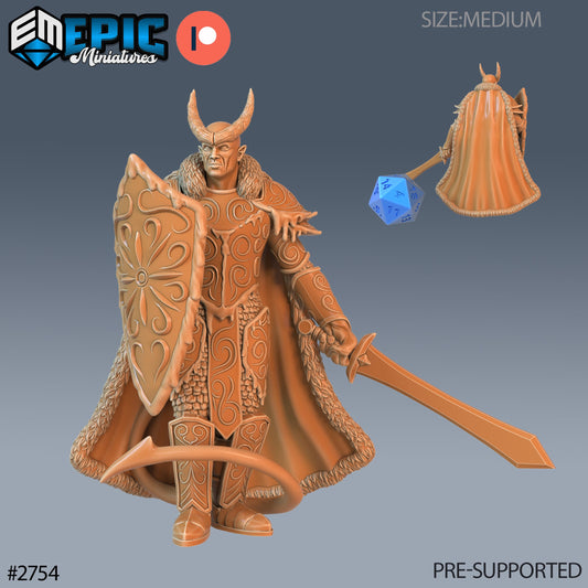Frost Tiefling Paladin (3 Variants Available) - Epic Miniatures