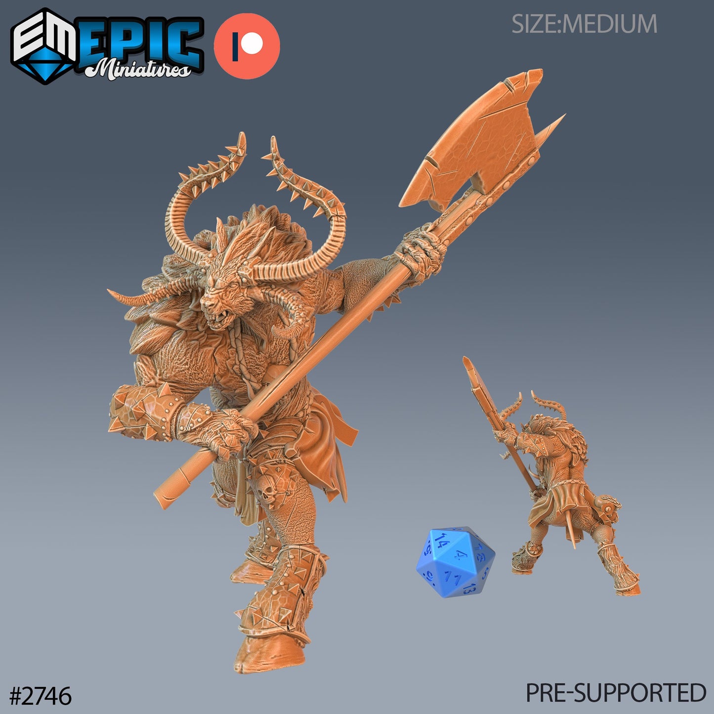 Demonic Minotaur (3 Variants Available) - Epic Miniatures