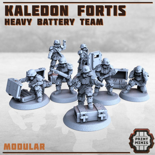 Kaledon Fortis - Heavy Battery Team (7 Variants Avialable) - Print Minis