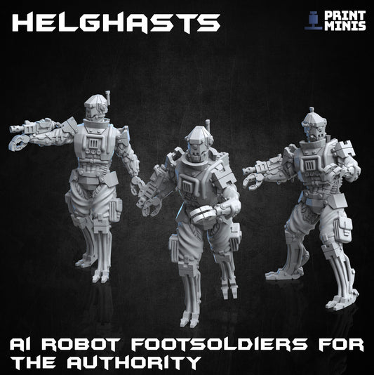 Helghasts - Robot Footsoldiers (3 Variants Available) - Print Minis