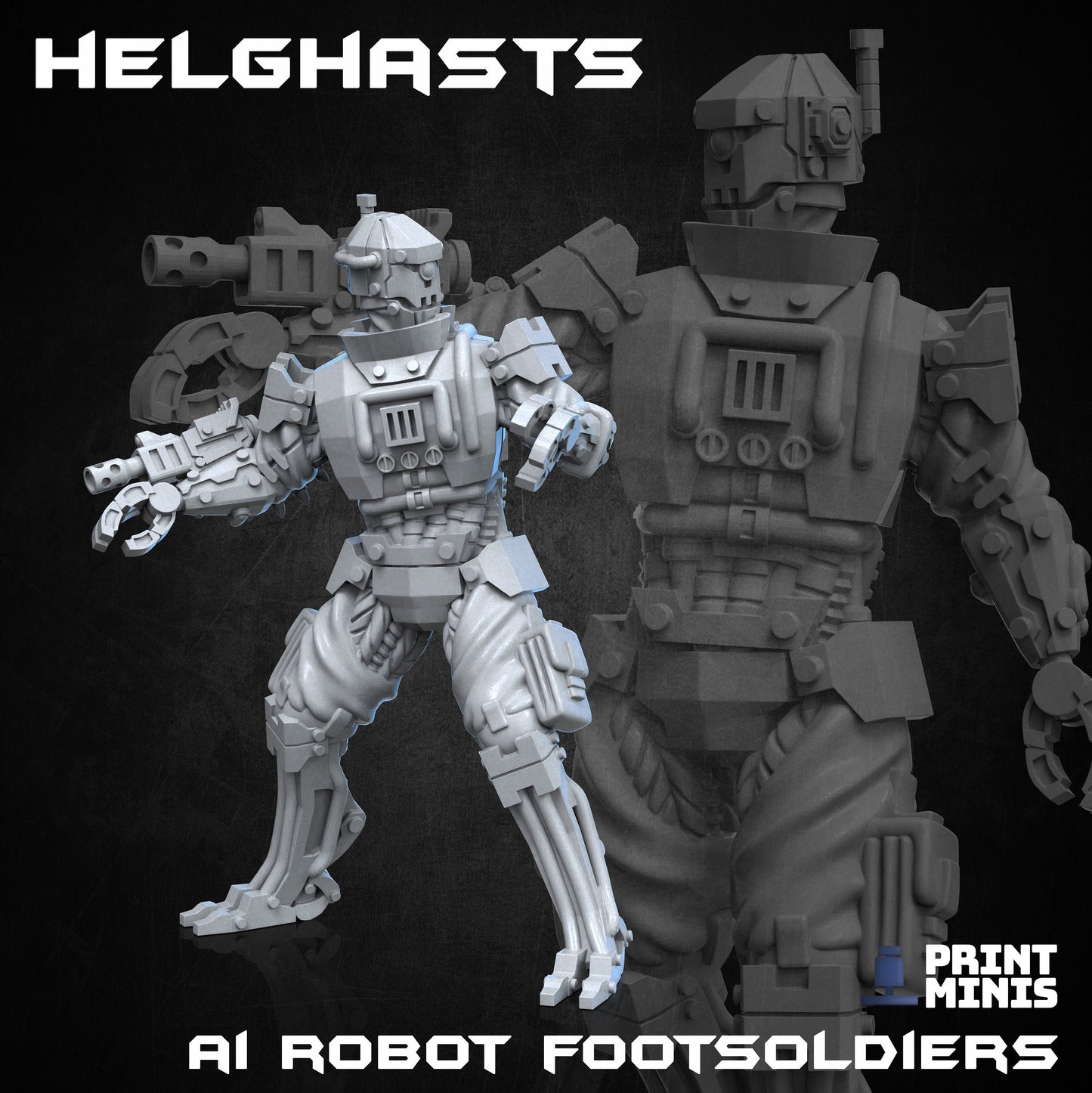 Helghasts - Robot Footsoldiers (3 Variants Available) - Print Minis