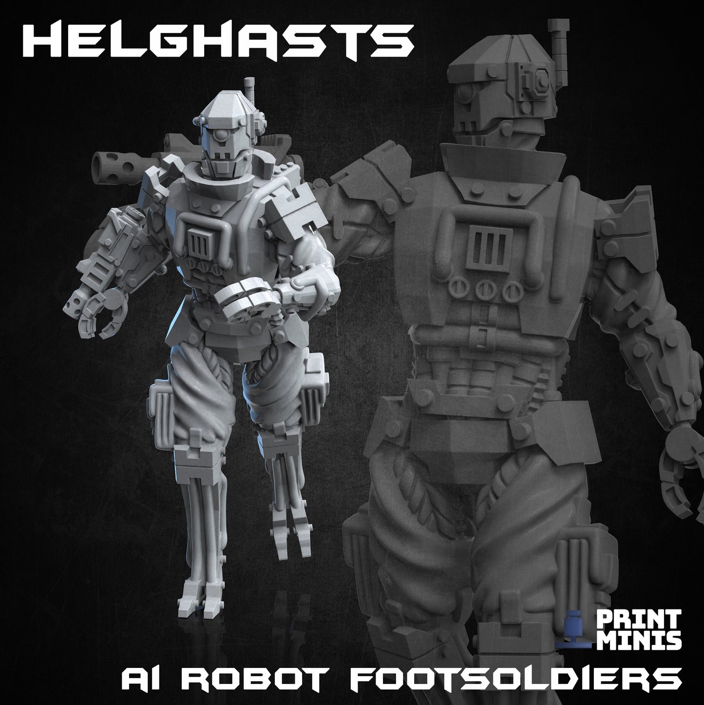 Helghasts - Robot Footsoldiers (3 Variants Available) - Print Minis