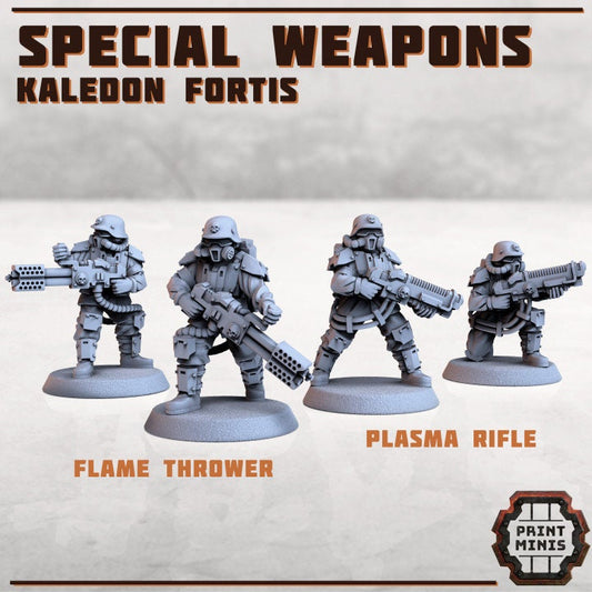 Caledon Fortis - Special Weapons (4 Variants Available) - Print Minis