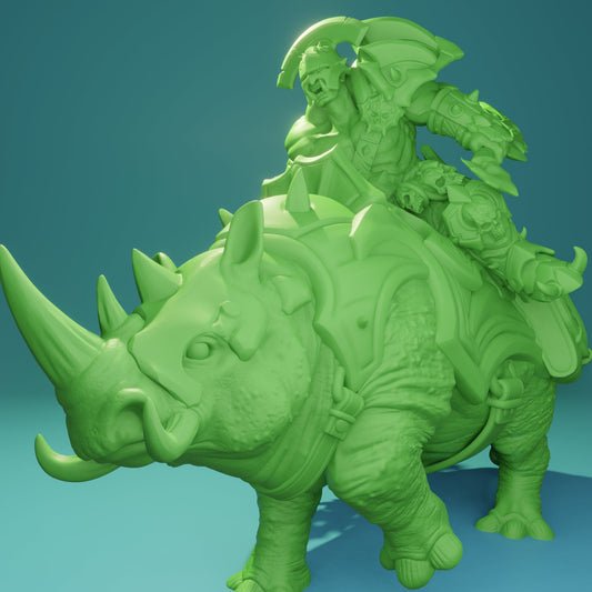 Orc riding a Rhino (3 Variants Available) - Brayan Nafarrate