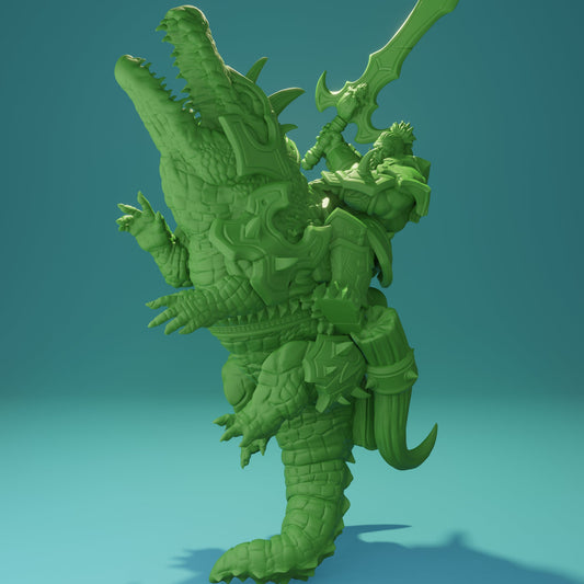 Orc riding a Crocodile (3 Variants Available) - Brayan Nafarrate