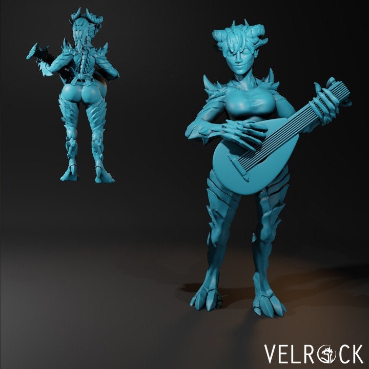 Female Tiefling Bard with Lute - Velrock