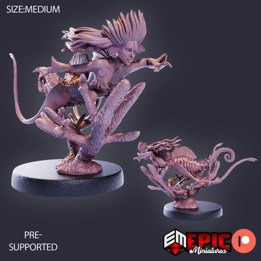 Seahorse Mermaid (3 Variants Available) - Epic Miniatures