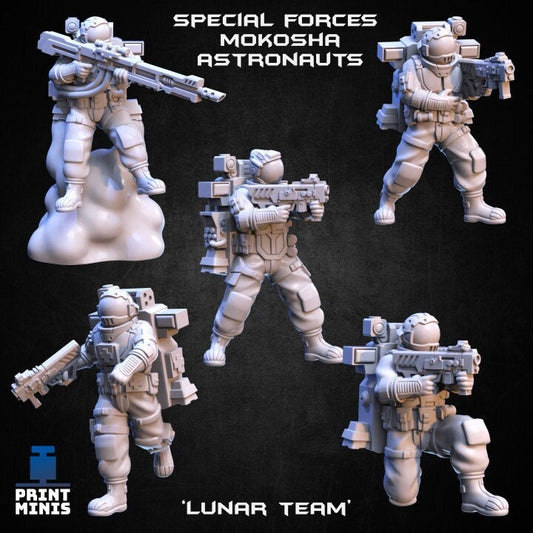 Lunar Team - Makosha Astronauts (5 Variants Available) - Print Minis