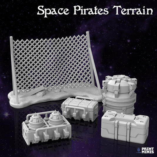 Space Pirates Terrain - Scenery Kit - Print Minis