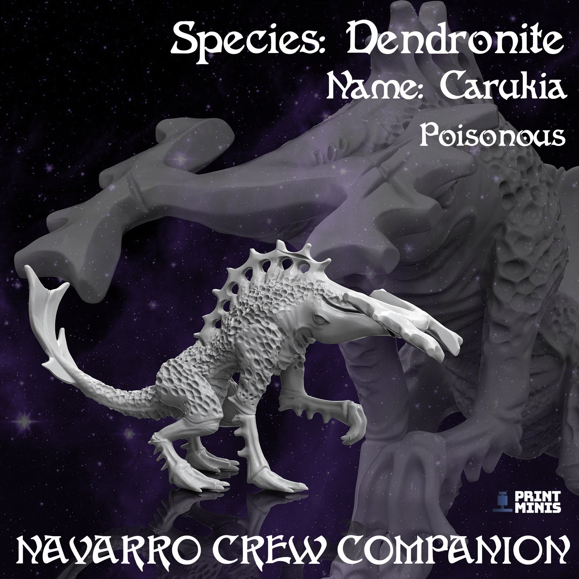 Alien Hoard Carukia - Dendronite Alien Pet - Print Minis – Couatl's Hoard