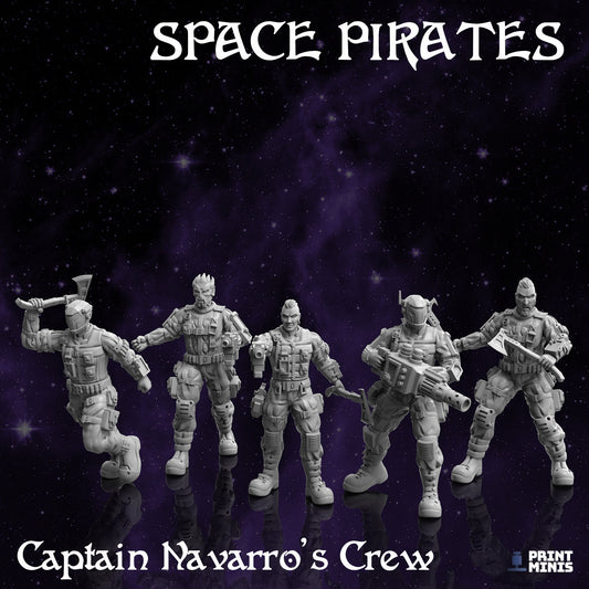 Space Pirates - Captain Navarro's Crew - Modular Kit - Print Minis