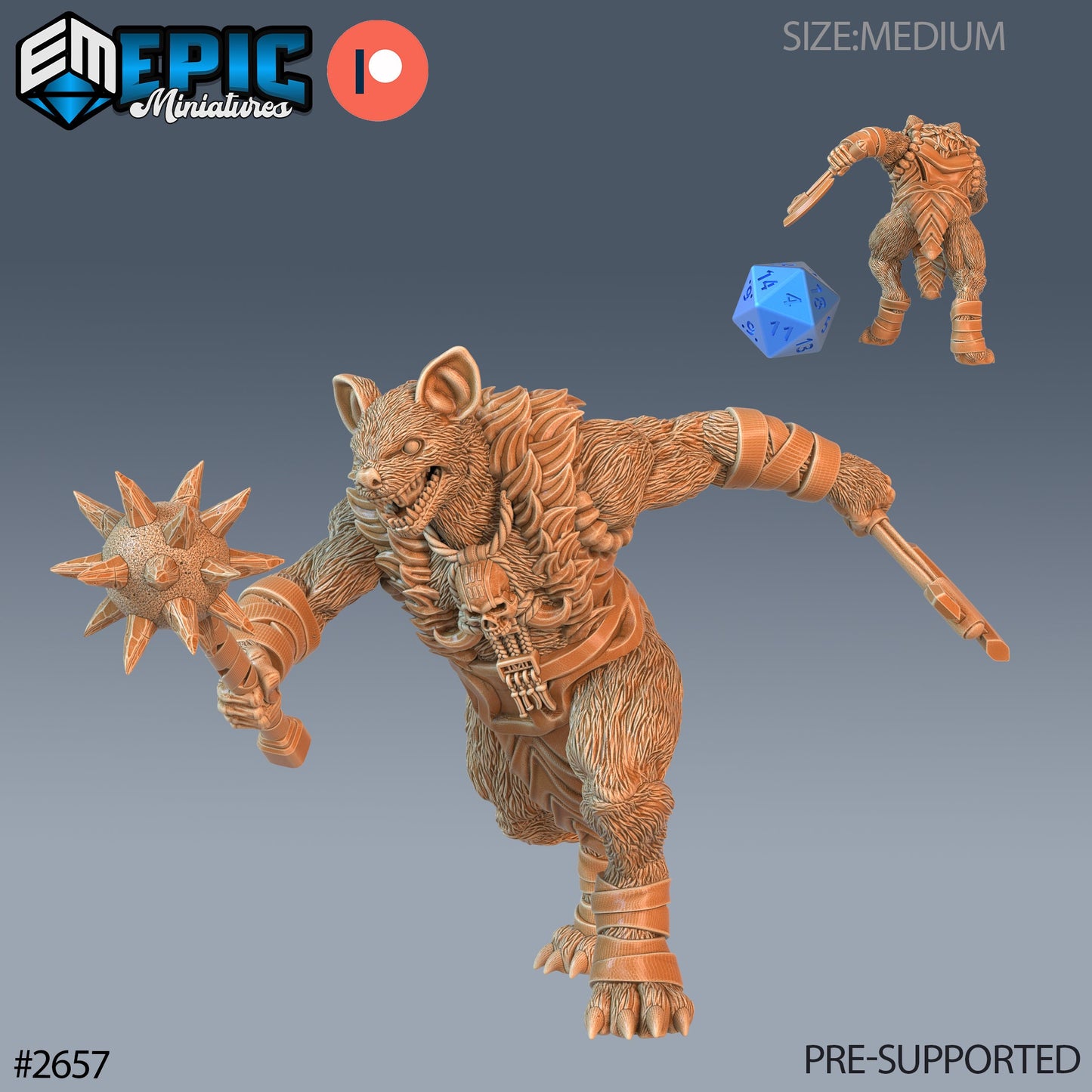 Prairie Gnoll (3 Variants Available) - Epic Miniatures