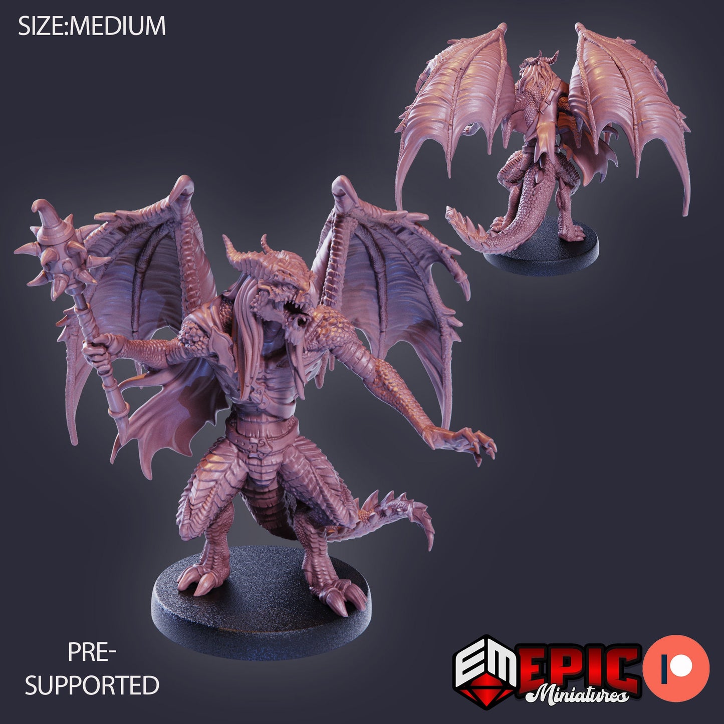 Draconic Demon Red (3 Variants) - Epic Miniatures