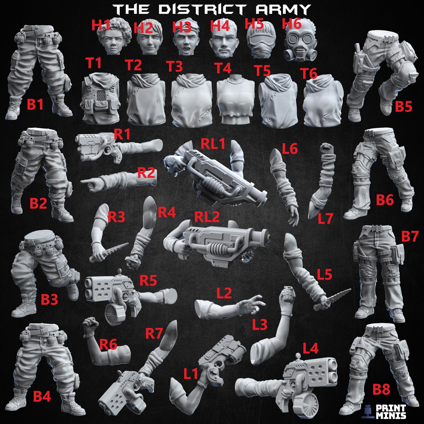 District Army - Modular Kit - Print Minis